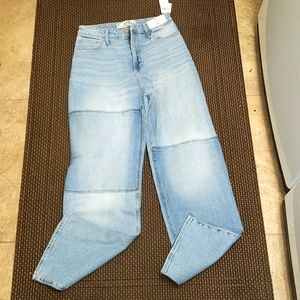 Hollister Light Blue High-Rise Patchwork Jeans
